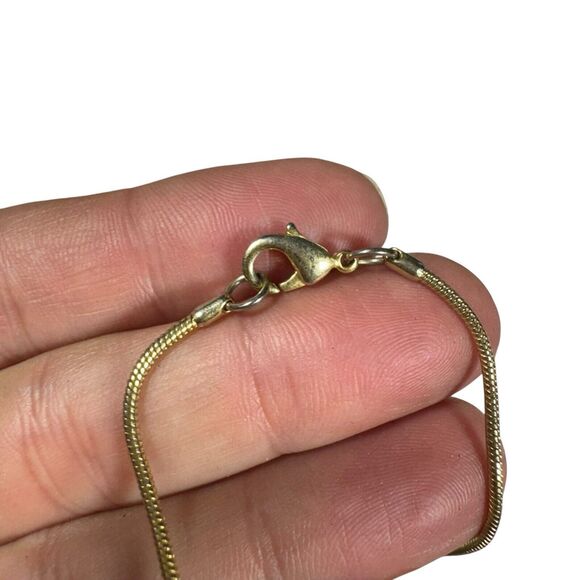 Yellow Gold Plated Women's Cubic Zirconia Delicate Cross Pendant Necklace - Picture 6 of 7